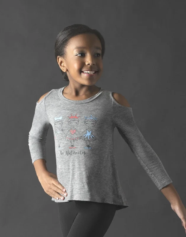 Kid's Nutcracker Cold Shoulder Top