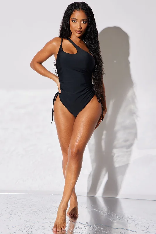 Mariah Ruched 1 Piece Swimsuit - Black