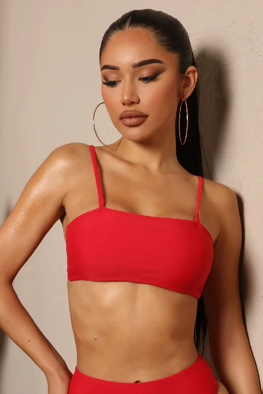 Maui Mix And Match Bandeau Bikini Top - Red