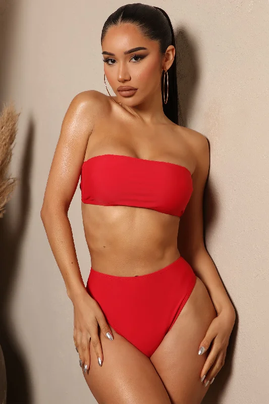 Maui Mix And Match Bandeau Bikini Top - Red