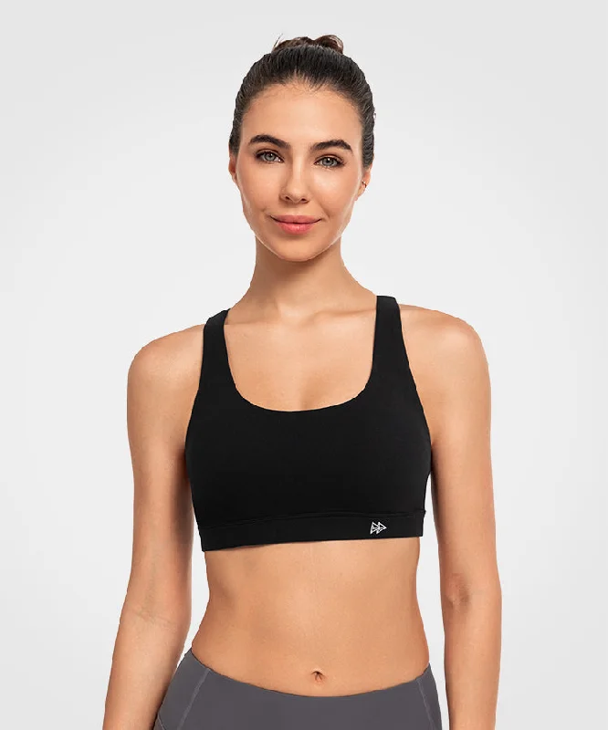 Shift Scoop Neckline Cross Back Padded Yoga Bra | Women's Light Support Sports Bra