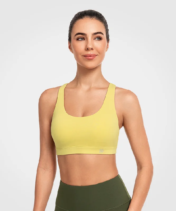 Shift Scoop Neckline Cross Back Padded Yoga Bra | Women's Light Support Sports Bra