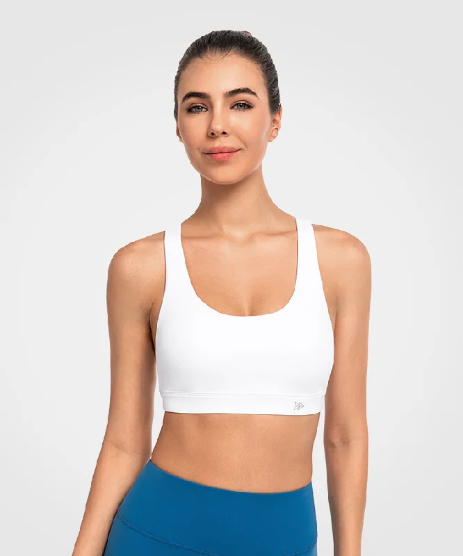 Shift Scoop Neckline Cross Back Padded Yoga Bra | Women's Light Support Sports Bra