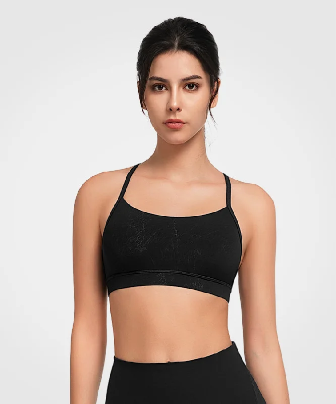 Shift Scoop Neckline  Strappy Padded Yoga Bra | Women's Light Support Sports Bra