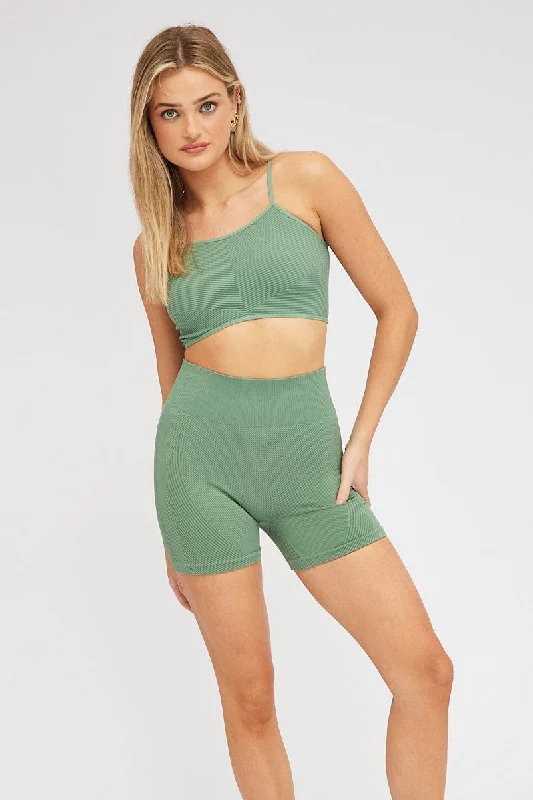 Green Bike Shorts Seamless