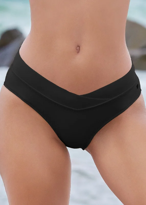 Scuba knit mid-rise bottom - Black Beauty