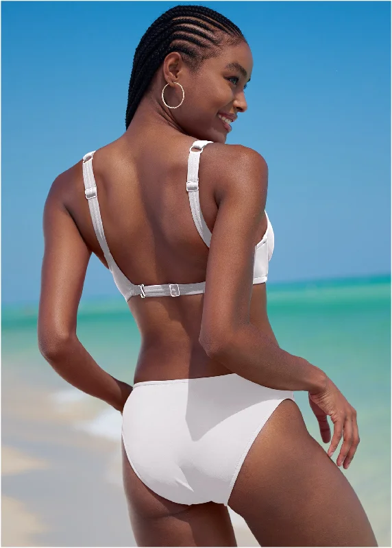 Lovely lift wrap bikini top - Pearl White