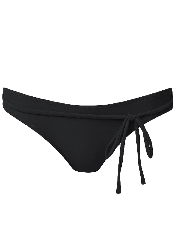 Low-rise tie bikini bottom - Black Beauty